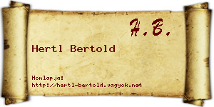 Hertl Bertold névjegykártya